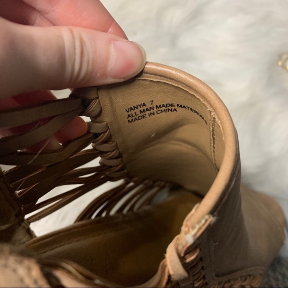 Francescas Tan Peep Toe Lace Side Booties - Picture 7 of 8